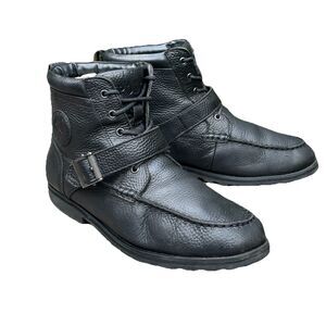 Polo Ralph Lauren Men's 9.5 Wheathill Winter Boots Pitstop Biker Tumbled Leather
